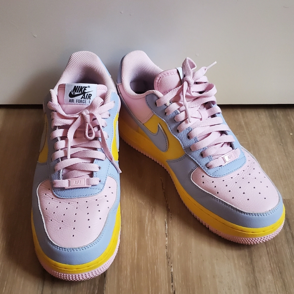 Nike Custom Air Force Pink Blue And Yellow